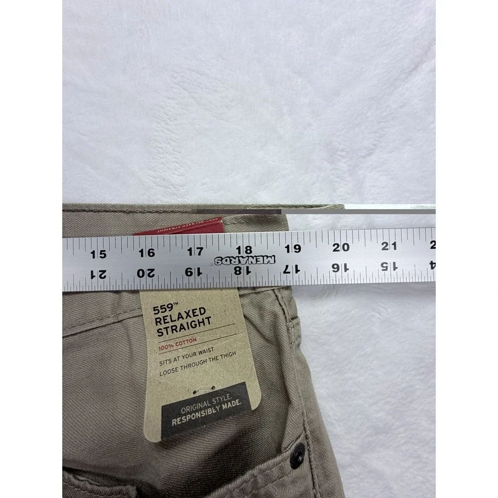 Levi's 559 Men's Relaxed Straight Fit Twill Jeans 36X32 Khaki Brown 100% Cotton
